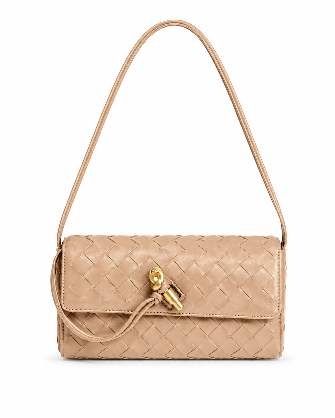 WOVEN CHOCOLATE SHOULDER BAG