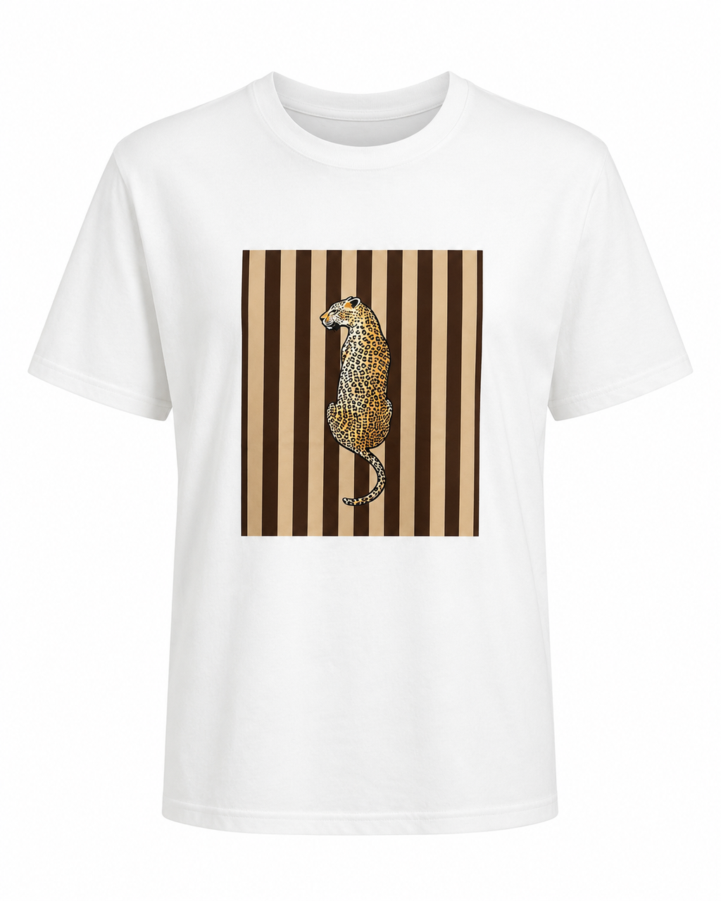 LEOPARD STRIPE T-SHIRT