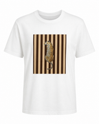 LEOPARD STRIPE T-SHIRT
