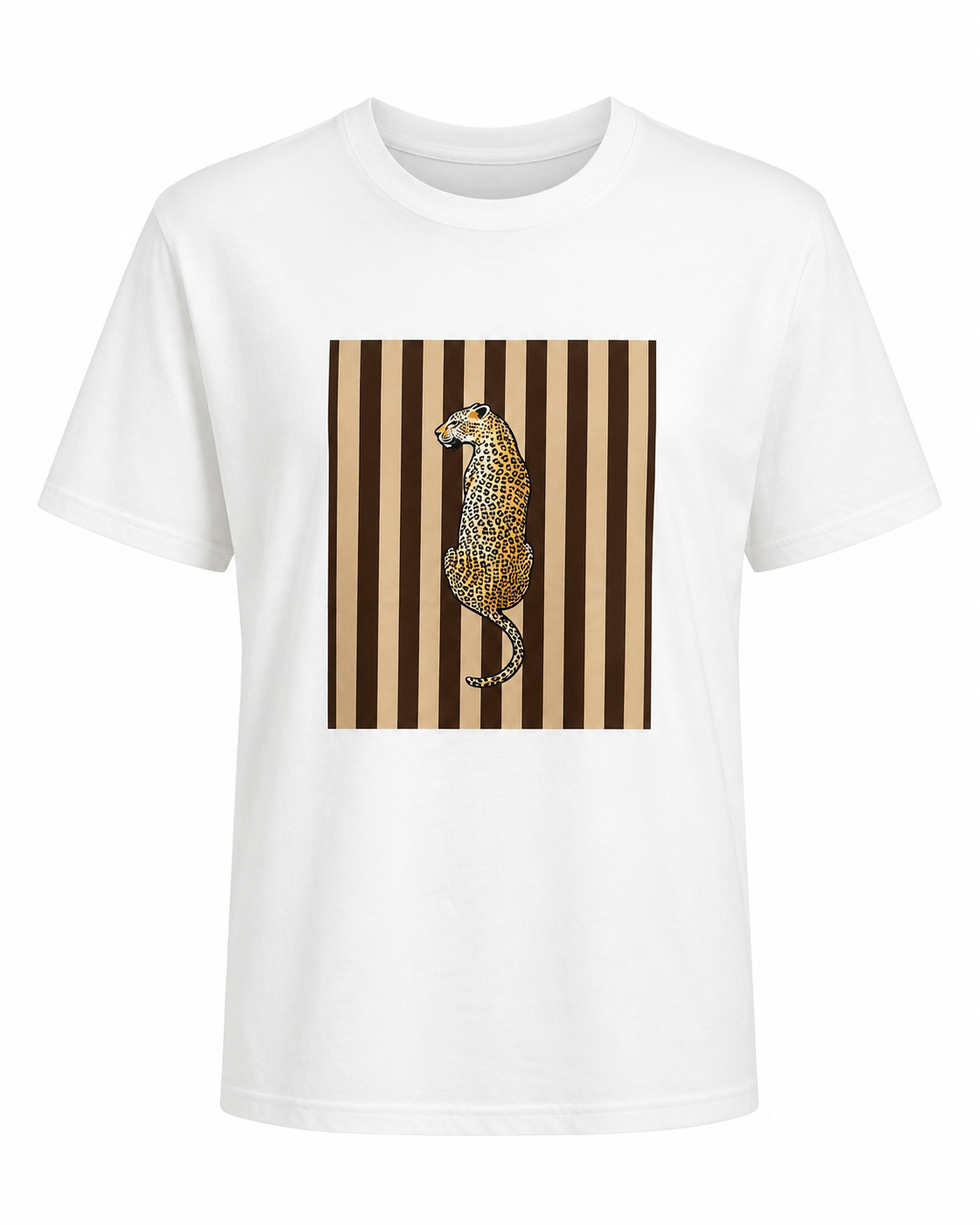 LEOPARD STRIPE T-SHIRT