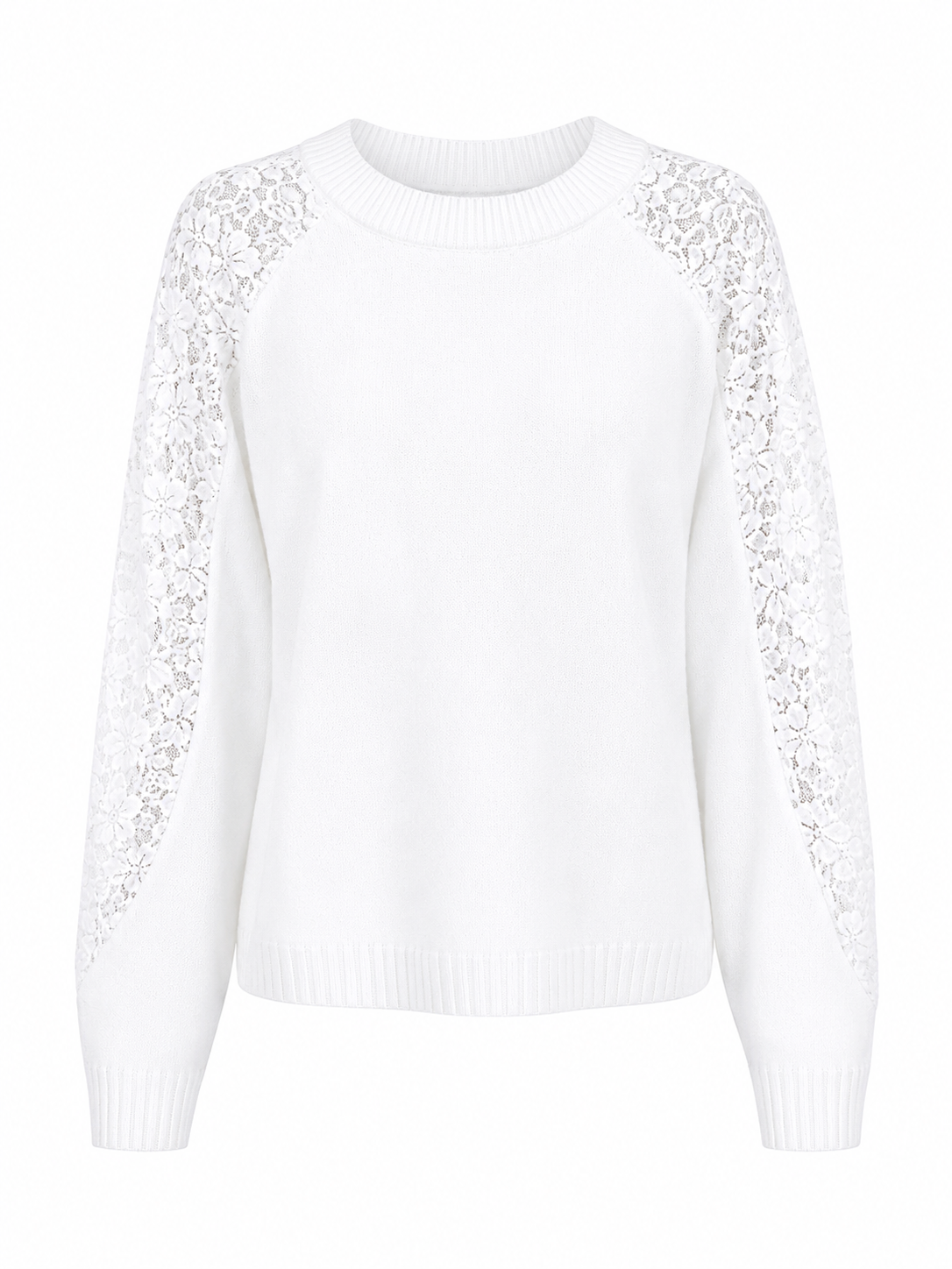 LACE SLEEVE KNIT SWEATER