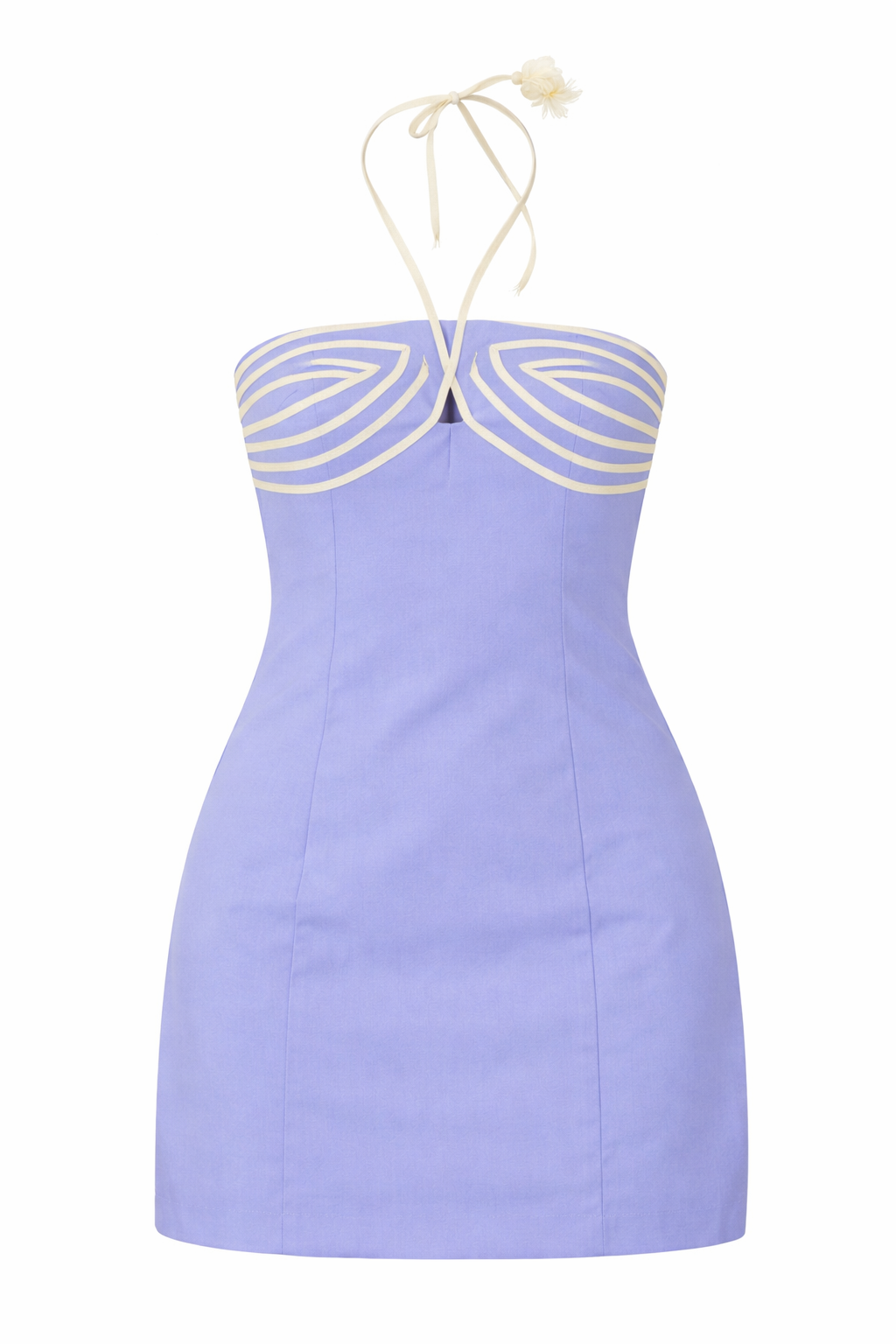LAVENDER HALTER MINI DRESS