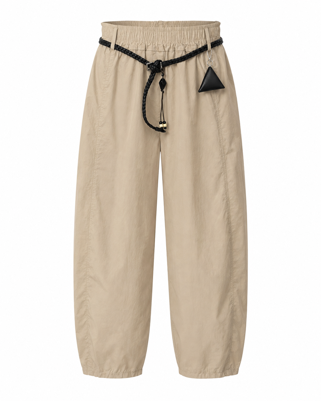 SAND BARREL PANT WITH BRAIDED BELT