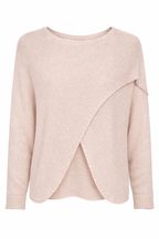 WRAP DETAIL COTTON KNIT SWEATER