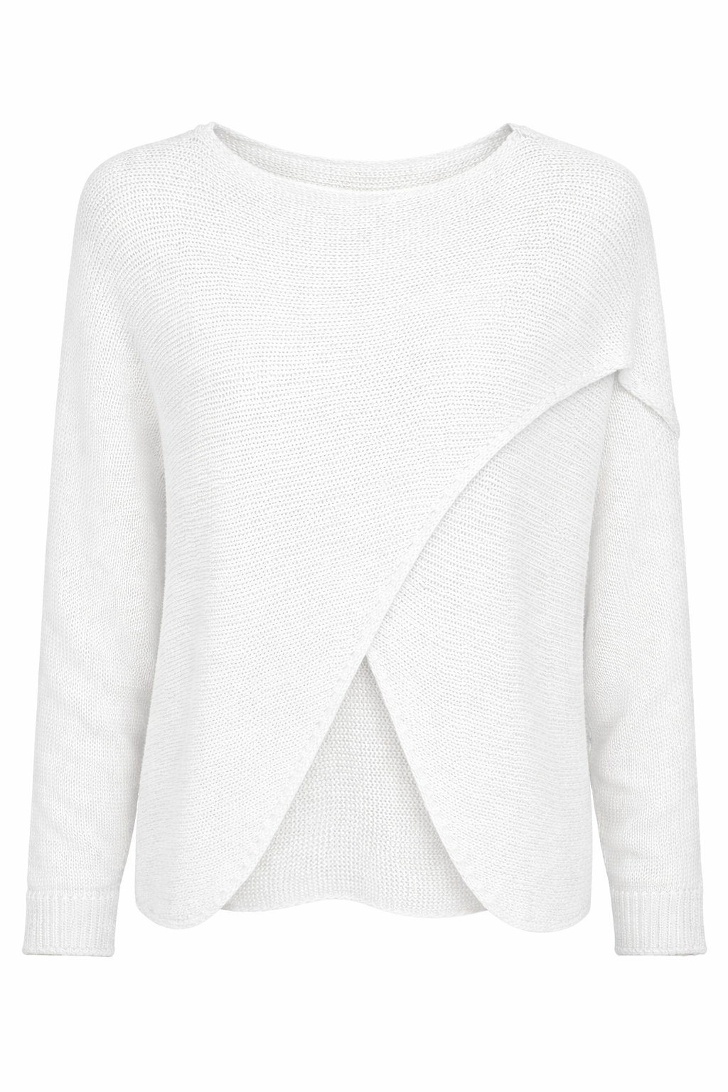 WRAP DETAIL COTTON KNIT SWEATER