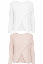 WRAP DETAIL COTTON KNIT SWEATER