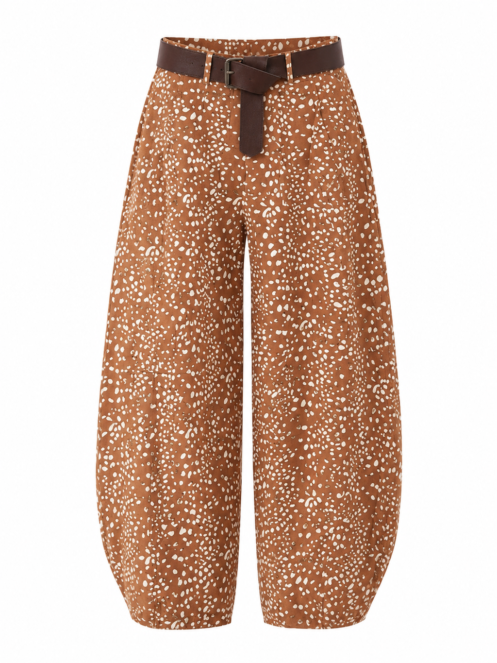 PRINTED BARREL PANT WITH BELT
