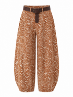 PRINTED BARREL PANT WITH BELT