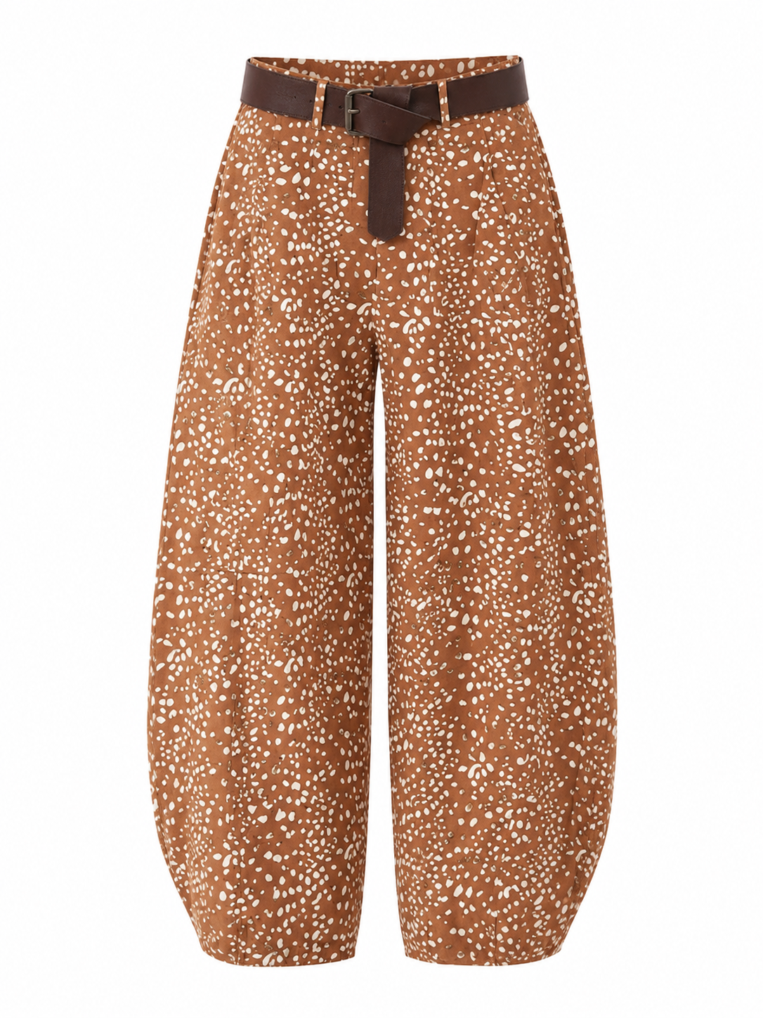 PRINTED BARREL PANT WITH BELT