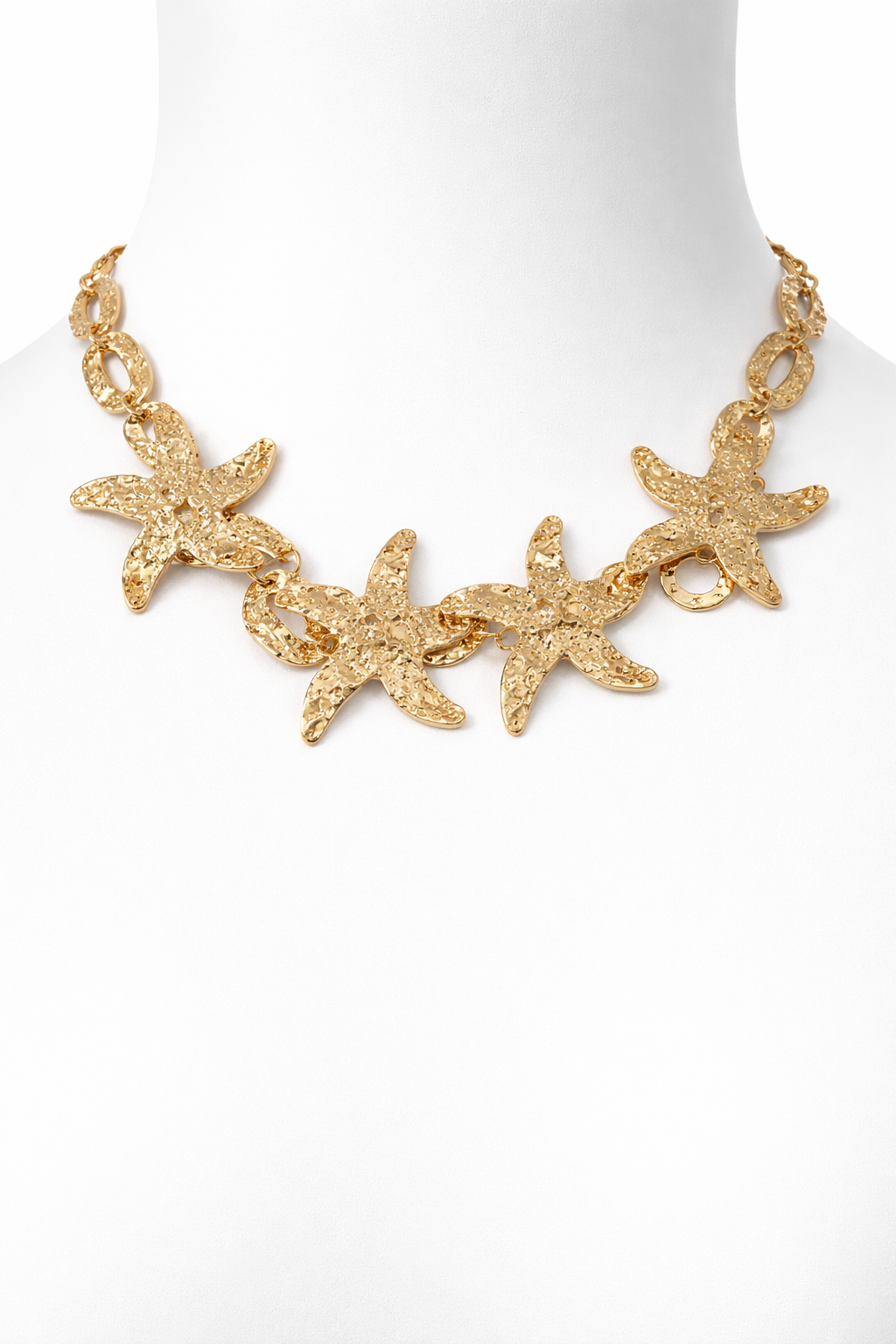 GOLDEN STARFISH STATEMENT NECKLACE