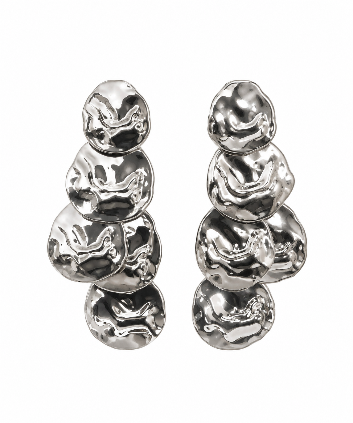 SILVER LIQUID DROP EARRINGS