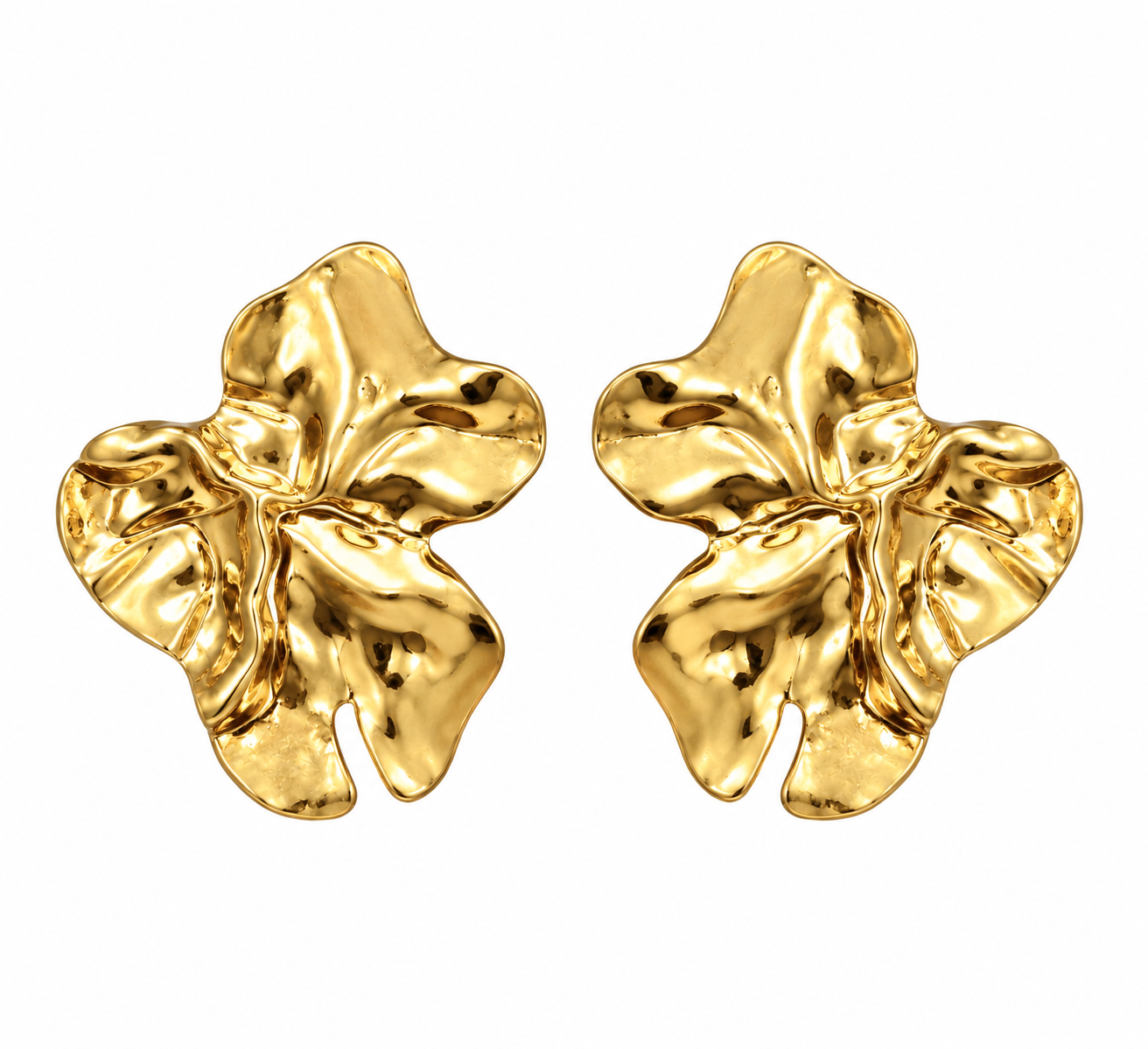 GOLD SCULPTED BLOOM EARRINGS
