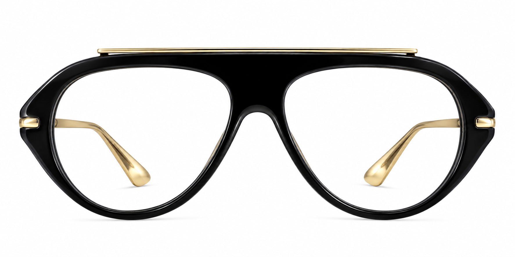 BLACK & GOLD AVIATOR GLASSES