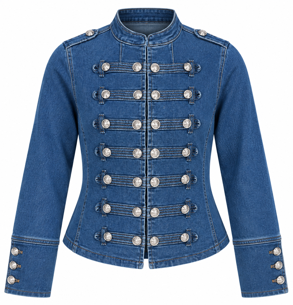 MILITARY BUTTON DENIM JACKET