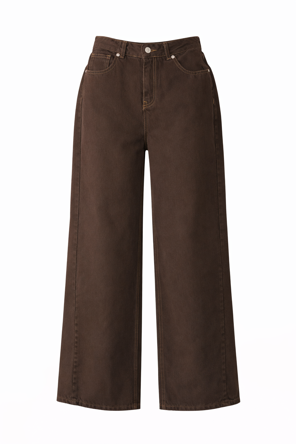 CHOCOLATE WIDE-LEG DENIM PANTS