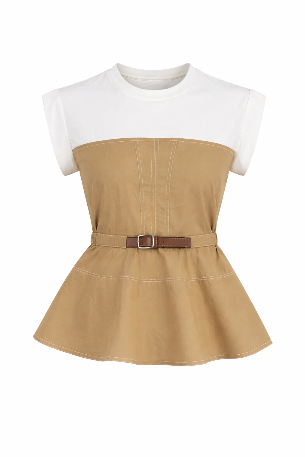 PEPLUM BELTED TOP