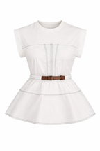 PEPLUM BELTED TOP