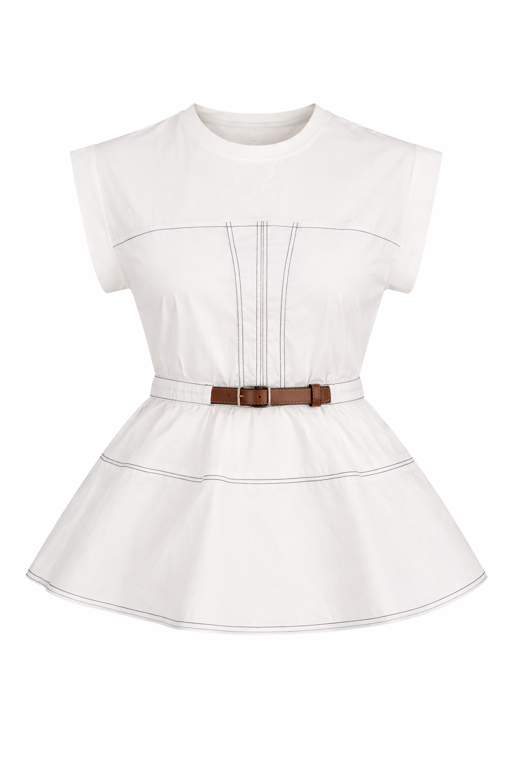 PEPLUM BELTED TOP