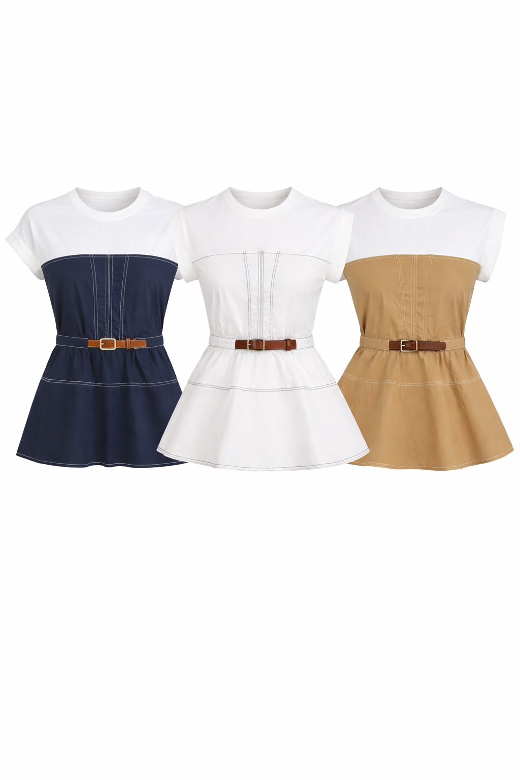 PEPLUM BELTED TOP