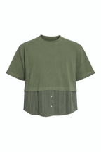 LAYERED BROWN CONTRAST T-SHIRT