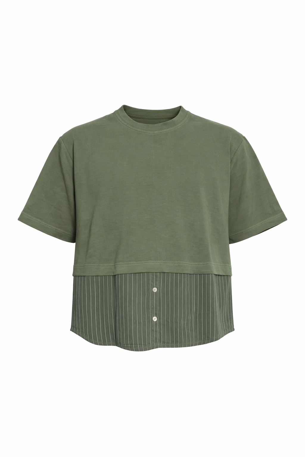 LAYERED BROWN CONTRAST T-SHIRT