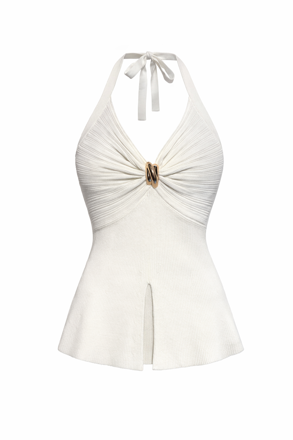 IVORY GOLD EMBRACE HALDER TOP