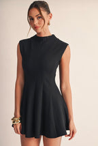 SCULPTED FLARE MINI DRESS