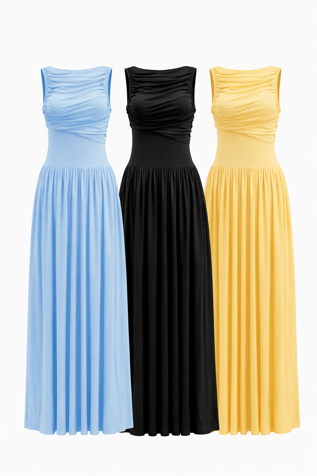 SKY DRAPED MAXI DRESS