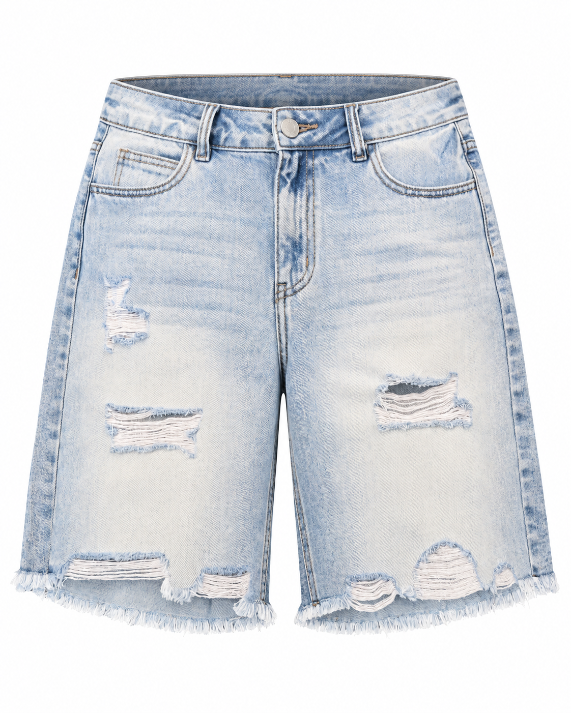 LIGHT WASH DISTRESSED BERMUDA