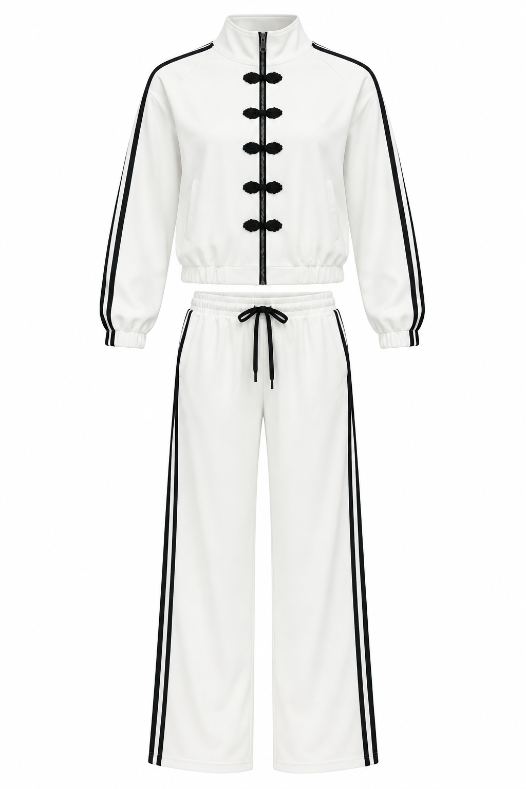 BLACK & WHITE STRIPE TWO PIECES SET