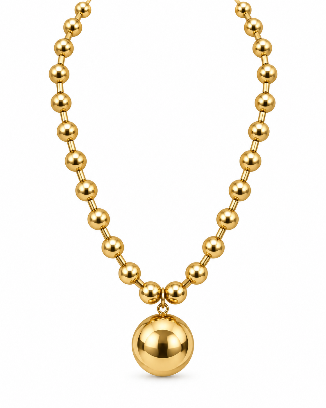 GOLD SPHERE PENDANT NECKLACE