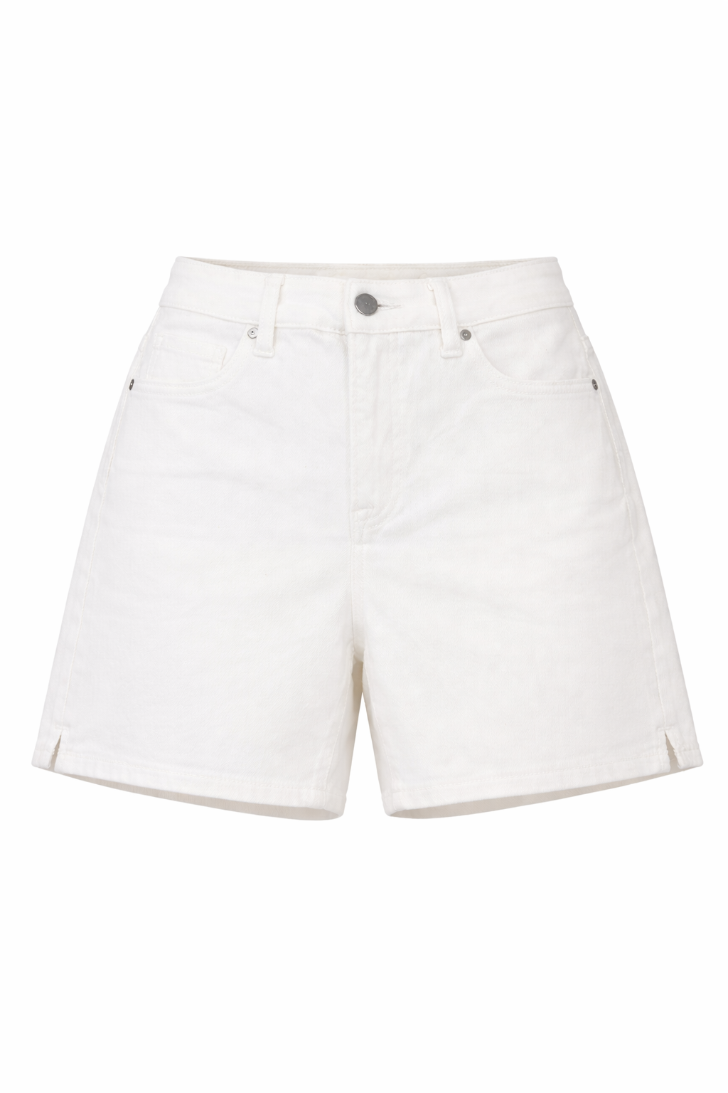 WHITE STRETCH DENIM SHORTS