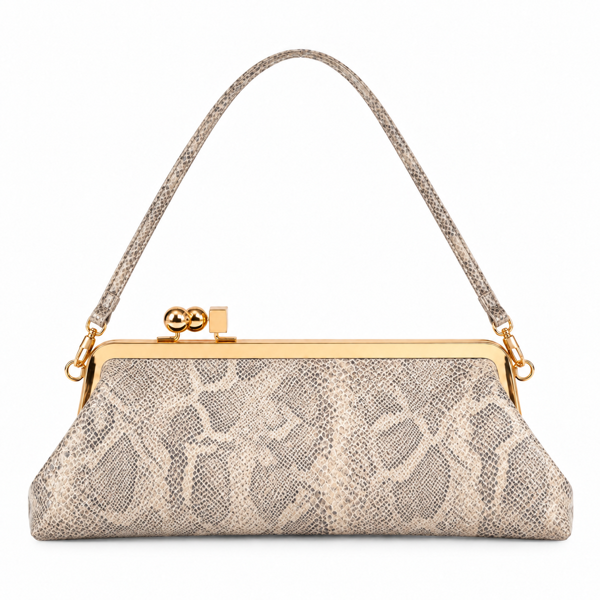 SNAKE PRINT CLUTCH BAG