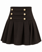 GOLD BUTTON PLEATED SKIRT