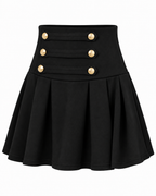 GOLD BUTTON PLEATED SKIRT