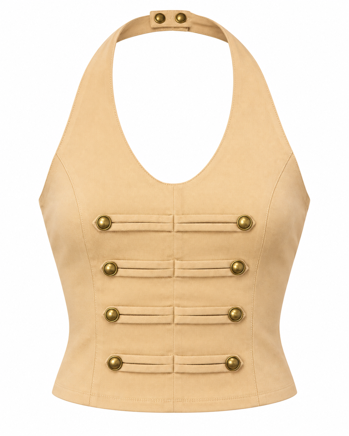 BRASS DETAIL HALTER TOP