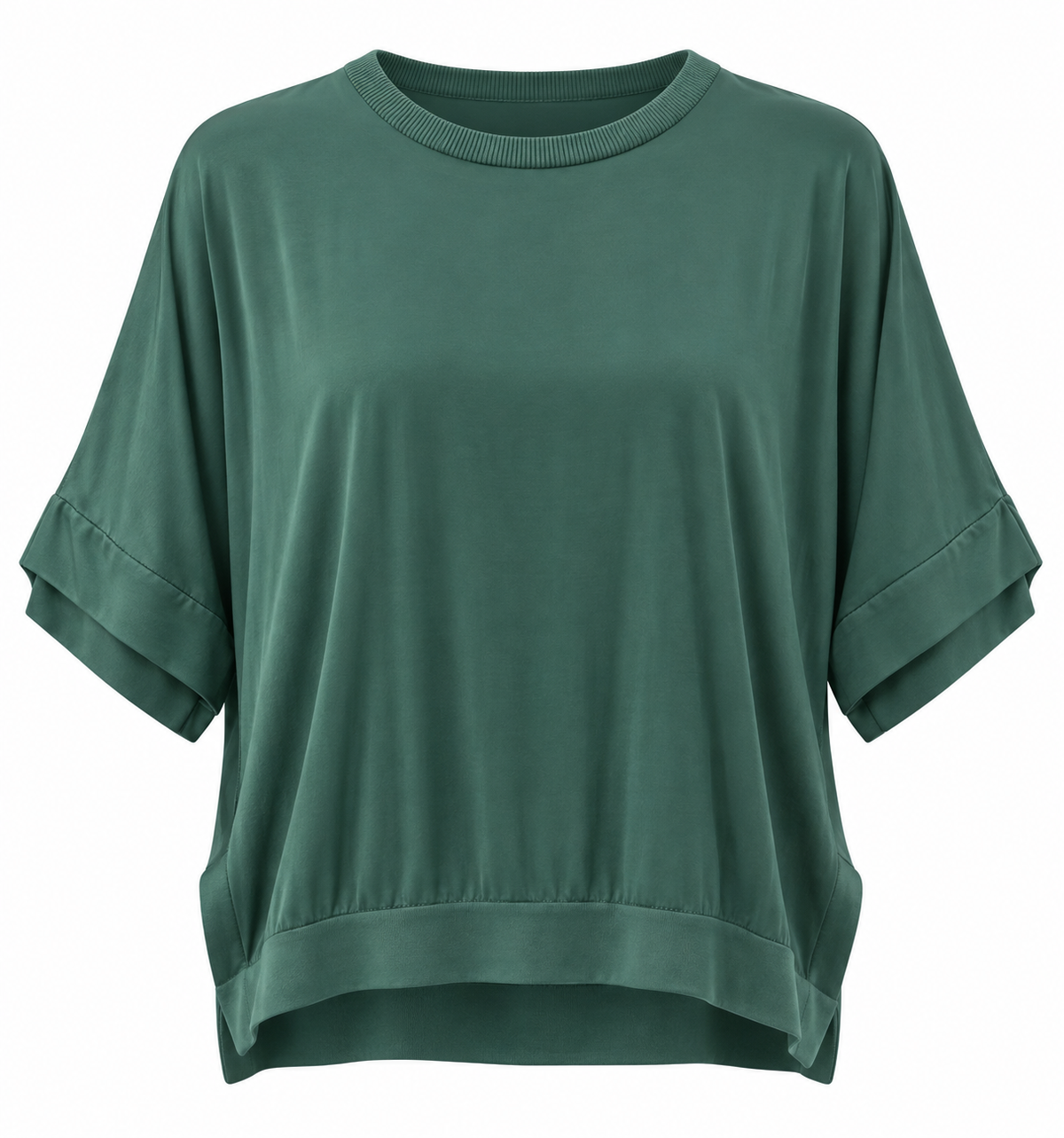 EMERALD SATIN OVERSIZED TOP