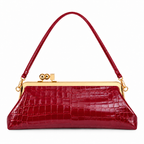 CHOCOLATE CROC FRAME BAG