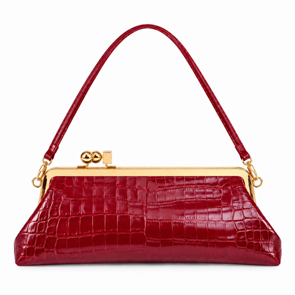 CHOCOLATE CROC FRAME BAG