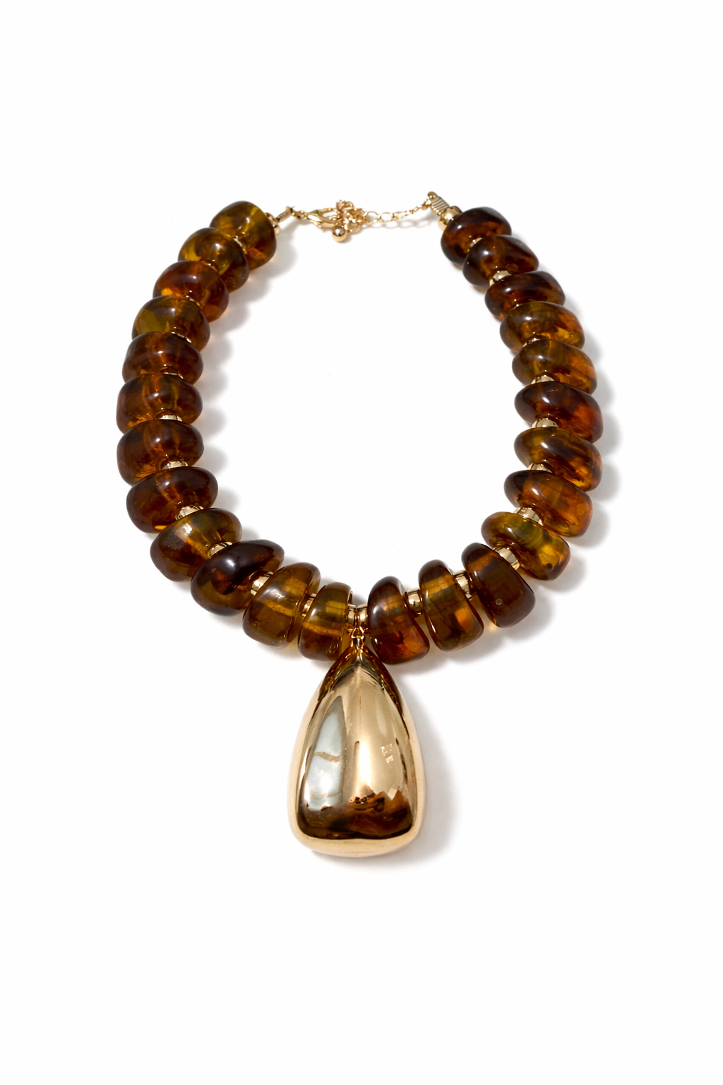 AMBER GOLD STATEMENT NECKLACE