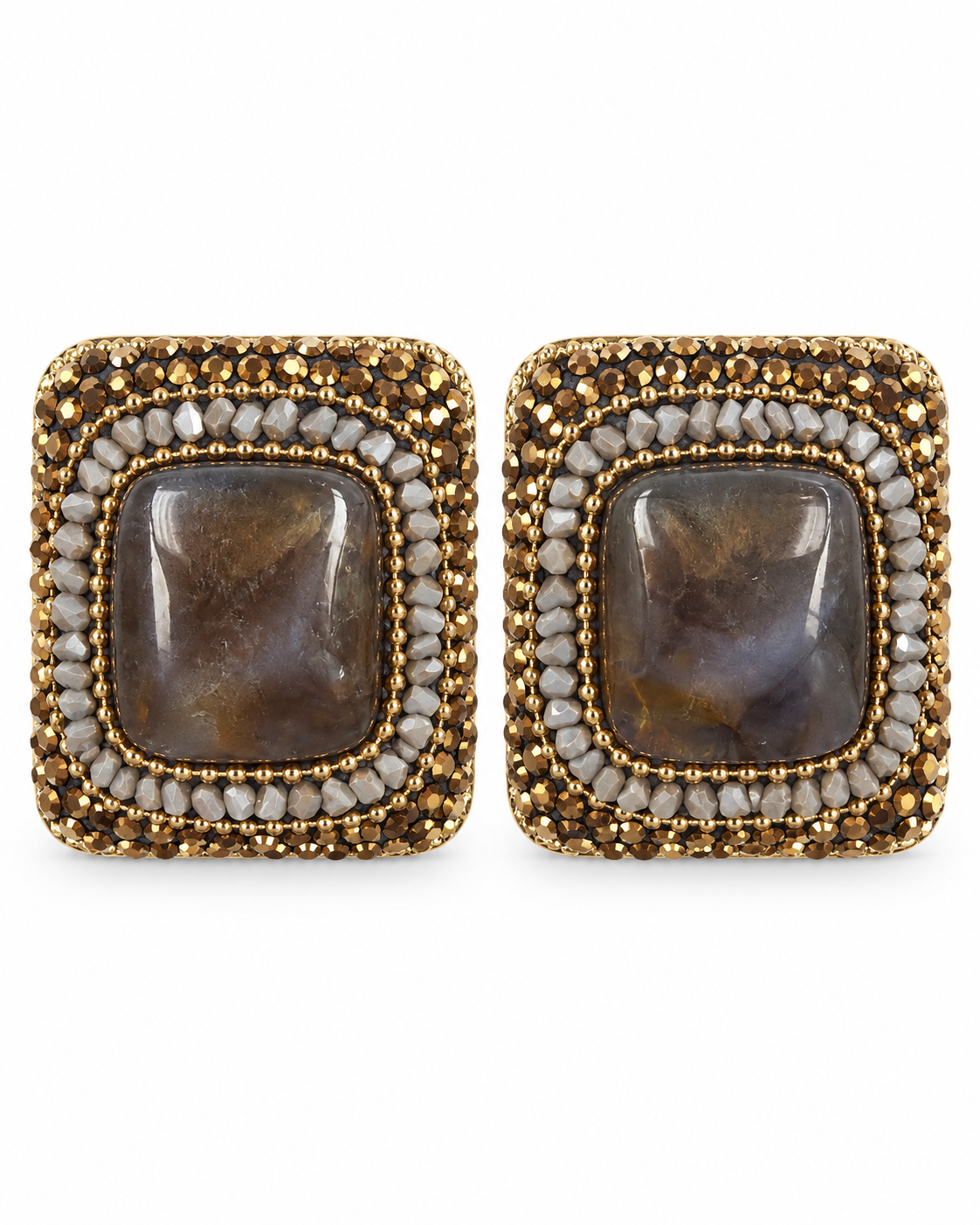 SMOKY STONE STATEMENT EARRINGS