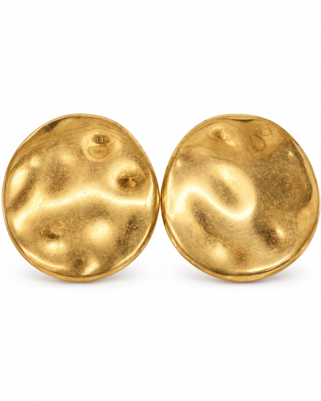 HAMMERED GOLD DISC EARRINGS