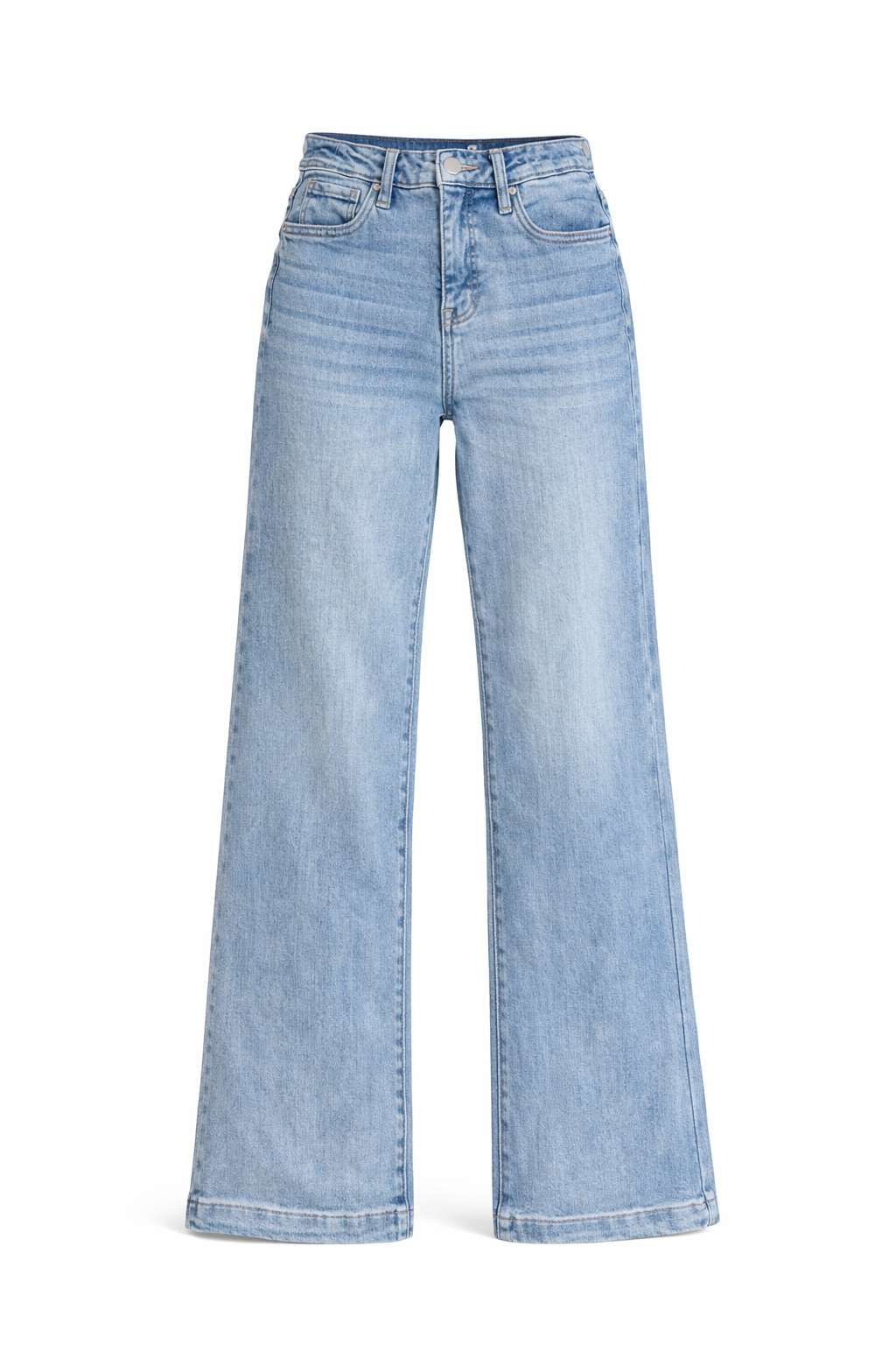 RISEN STRETCH WIDE LEG JEANS