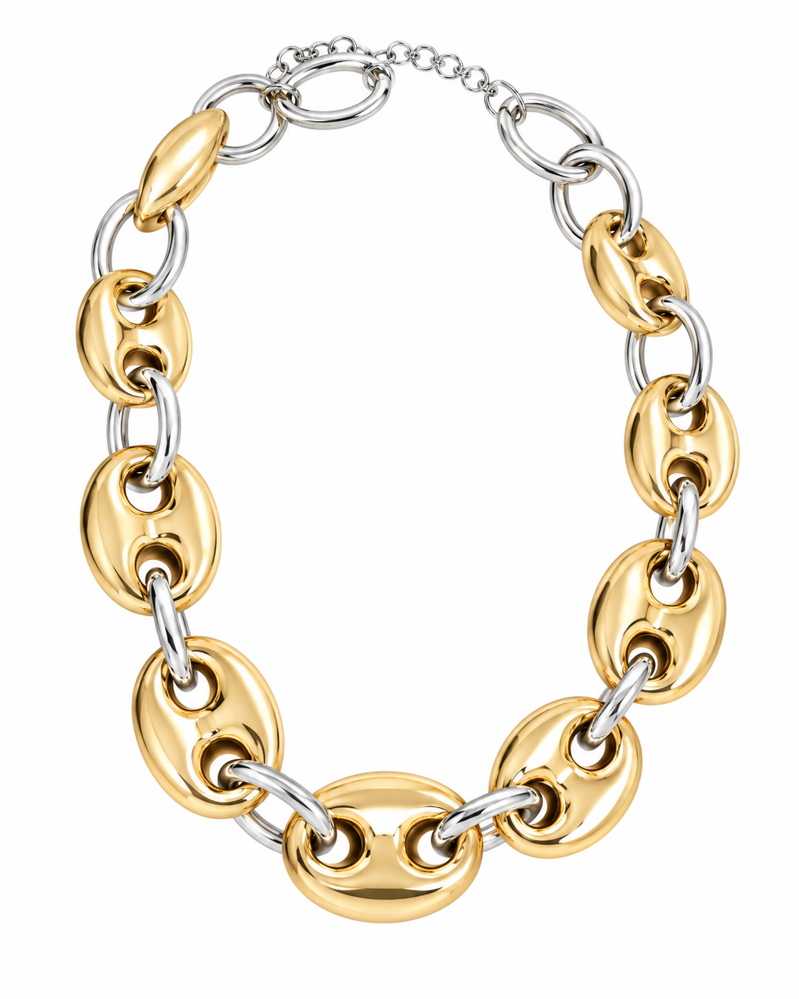TWO-TONE STATEMENT LINK NECKLACE