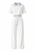 STRIPED COLLAR TWO PIECE SET
