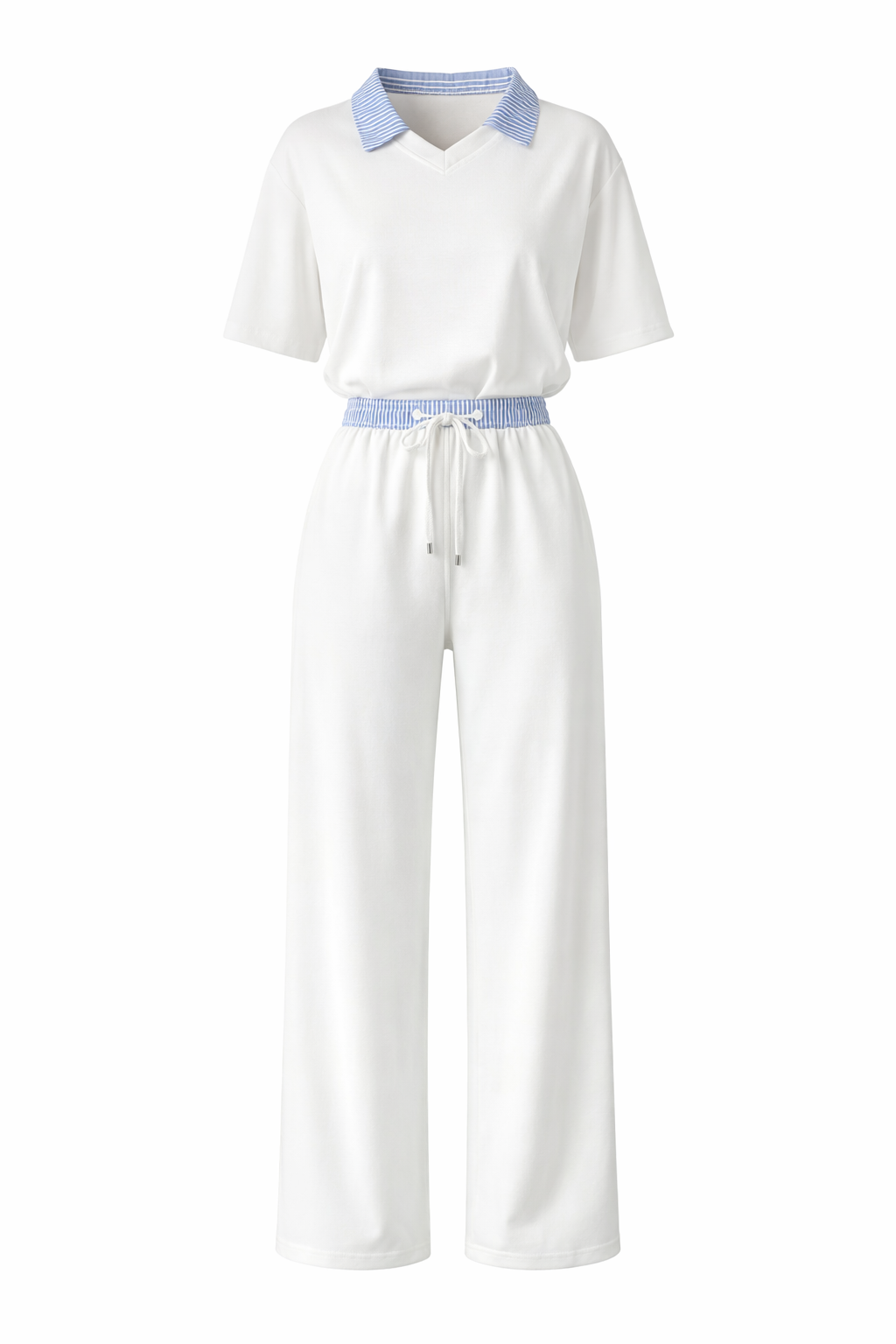 STRIPED COLLAR TWO PIECE SET