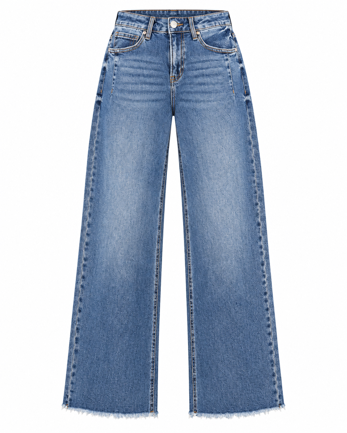 RISEN RAW HEM WIDE LEG JEAN