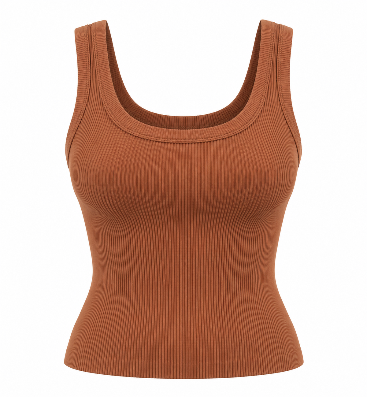 RIBBED SCOOP NECK TOP