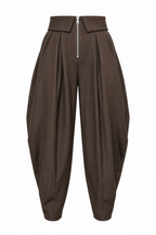 ZIP FRONT BARREL PANT