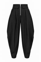 ZIP FRONT BARREL PANT